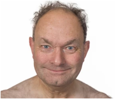 scary hairy man pretending to be a woman