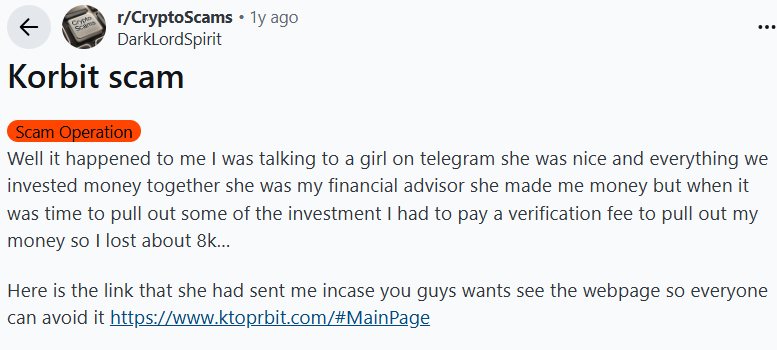 korbit scam reddit