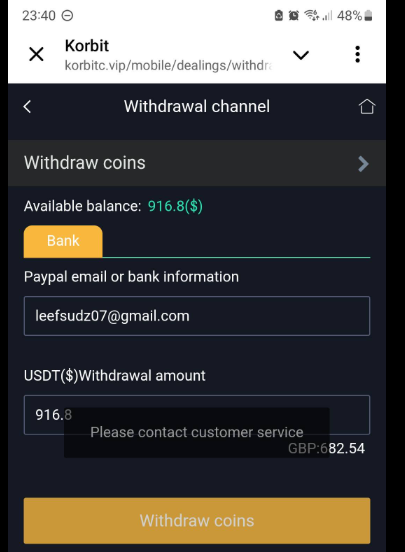 korbitc.vip fake withdrawal