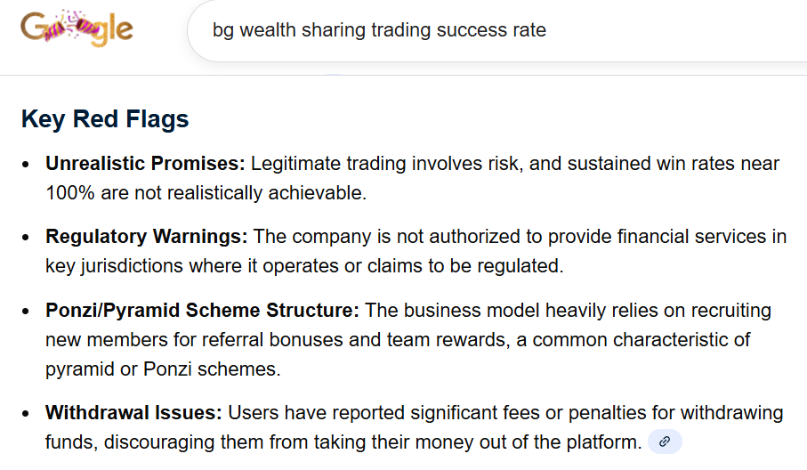 bg wealth sharing red flags