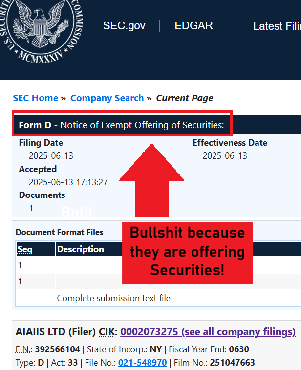 aiaiis ltd sec registration
