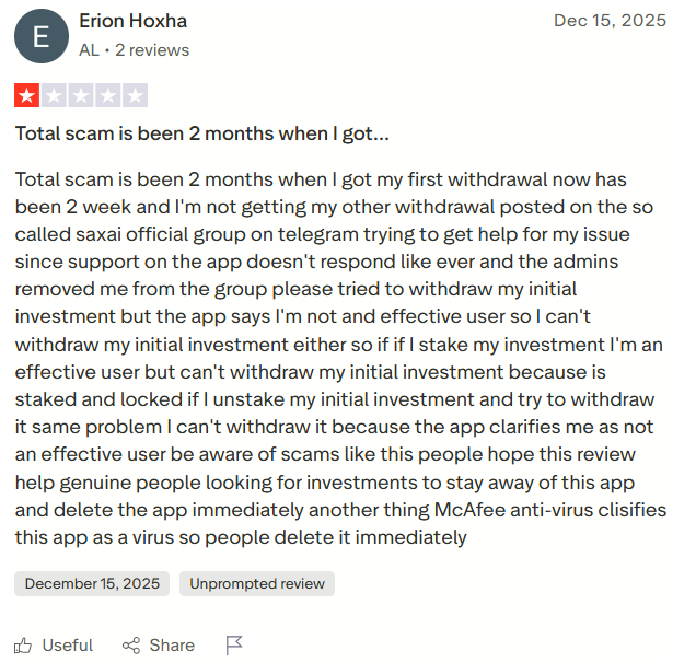 saxai running out of money